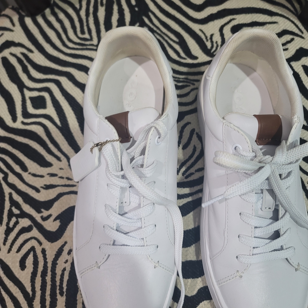 White and Brown Sneakers